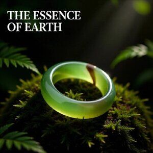 Variegated Green Bands ~ Agate Stone Band Size 7 ~ Friendship + Promise Rings